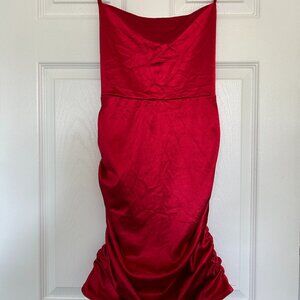 Windsor Red Satin Backless Dress
